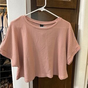 SHEIN Pink Waffle Knit Crop Top